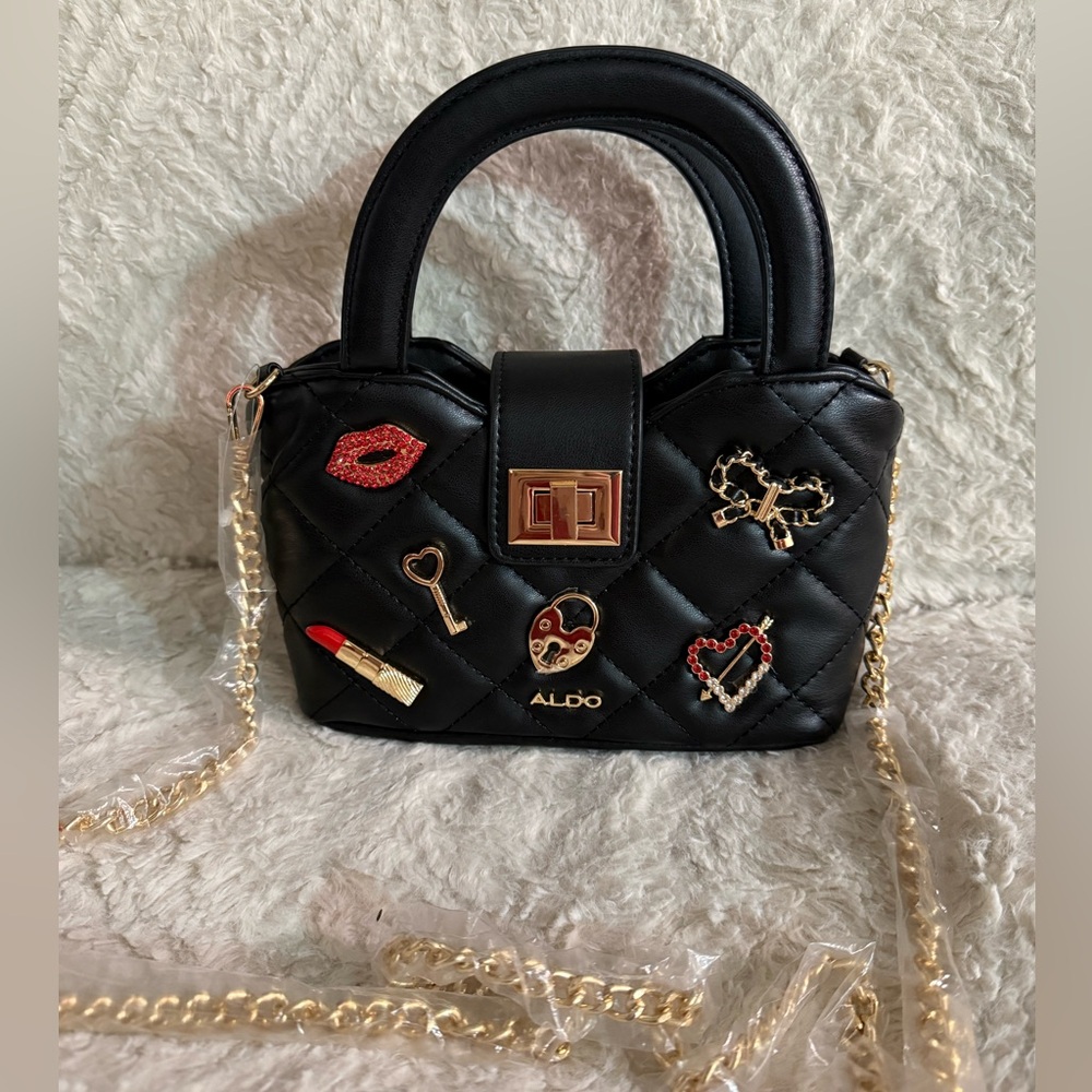 Aldo Black Quilted Mini Bag